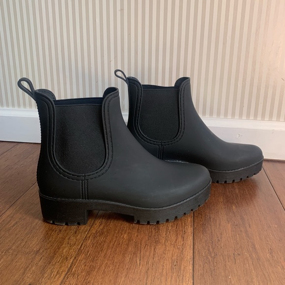 Jeffrey Campbell Cloudy Waterproof Chelsea Rain Boot Matte Black - Picture 4 of 9